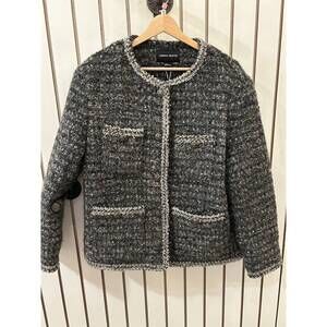 NEW URBAN REVIVO women's tweed coat in multicolor